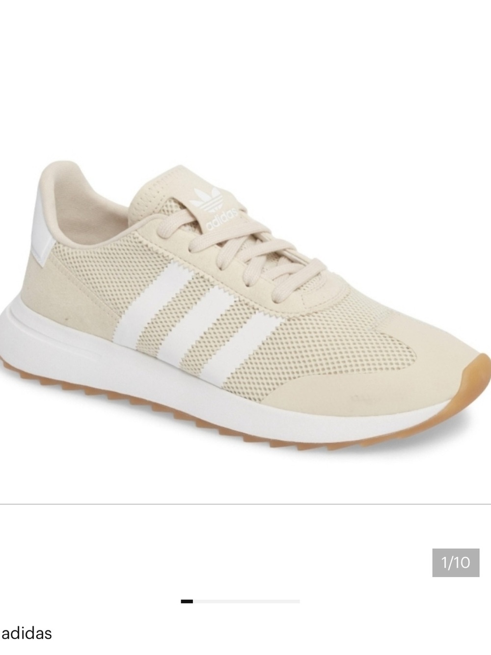 adidas Womens Flashback Runner Runner Suede - Beige with White Stripes